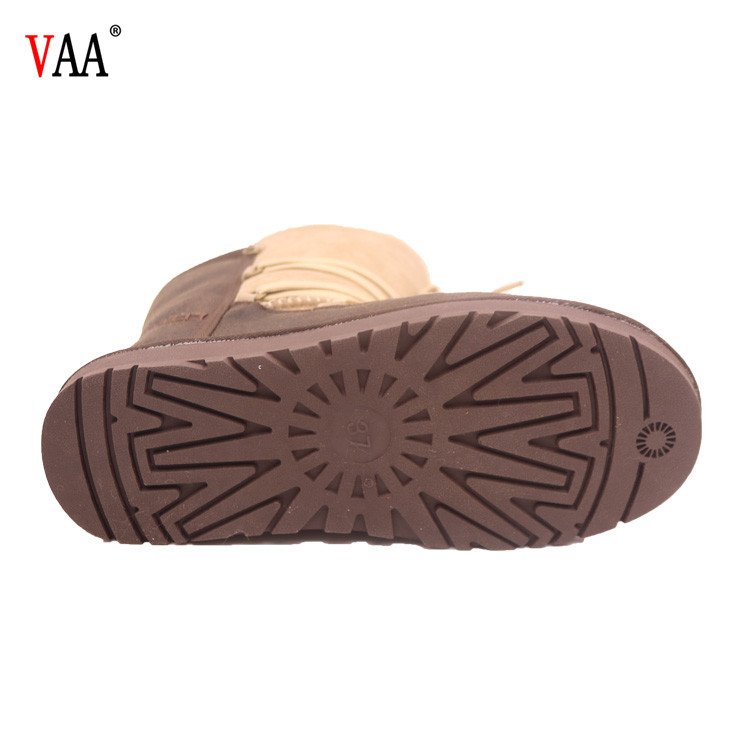 CF-138 Free Samples Cow Leather And Suede Lace Up Women Winter Boots Manufacturer