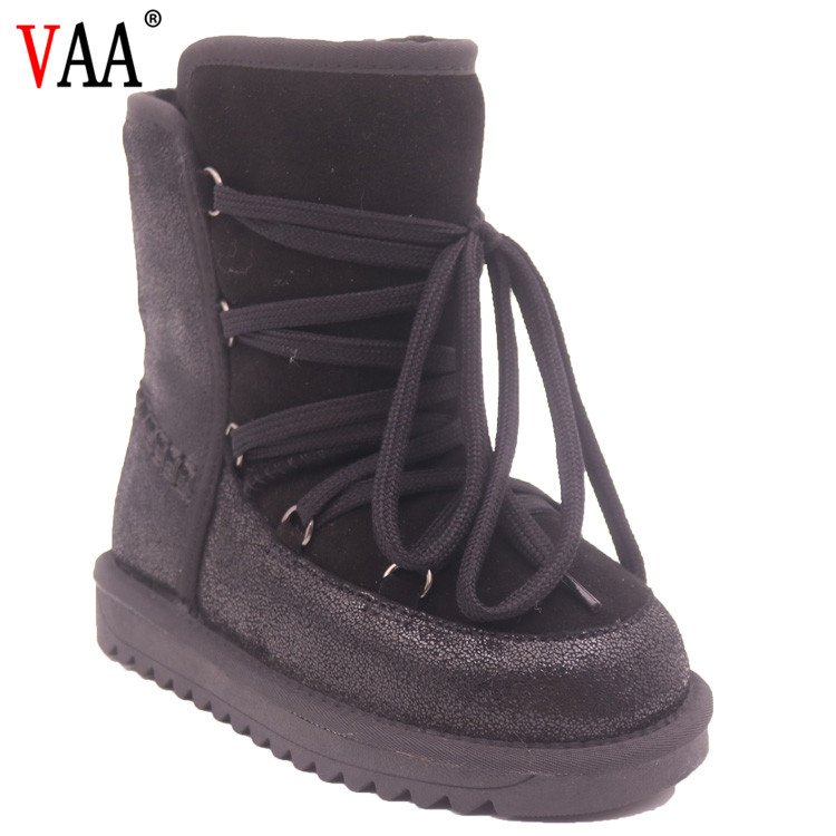 CF-138 Free Samples Cow Leather And Suede Lace Up Women Winter Boots Manufacturer