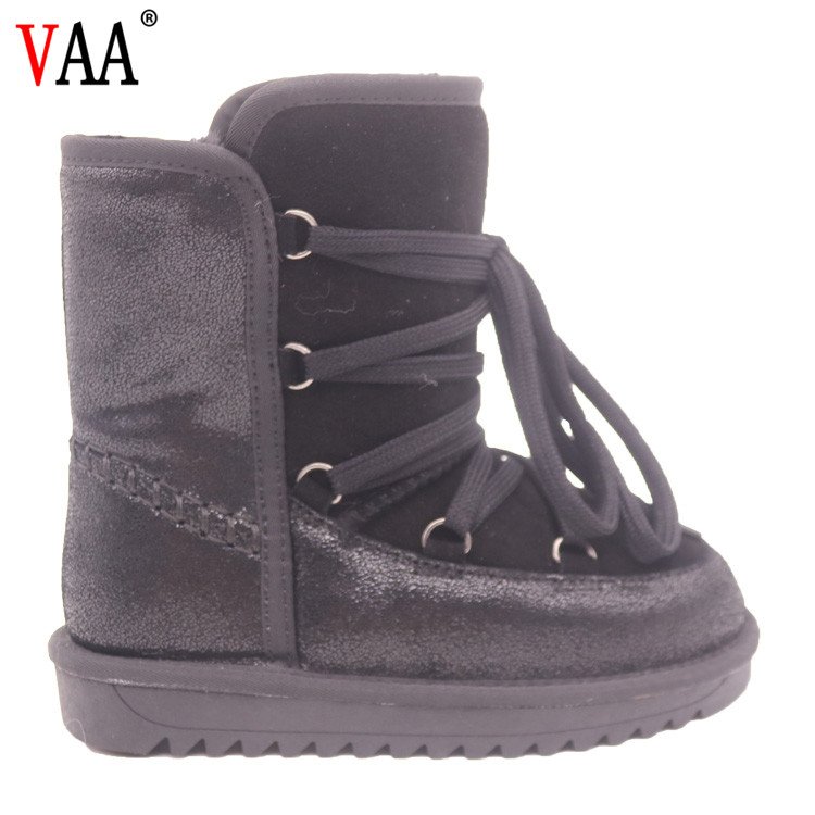 CF-138 Free Samples Cow Leather And Suede Lace Up Women Winter Boots Manufacturer