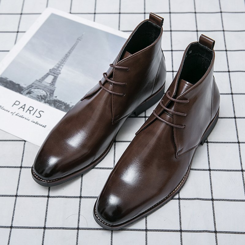 Extra Size 38-48/6.5-14 Green Color Latest Design Fashion Comfortable Lace Up Leather Ankle Boots for Men