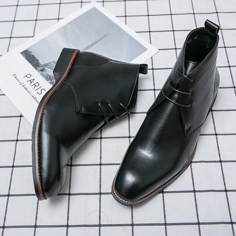 Extra Size 38-48/6.5-14 Green Color Latest Design Fashion Comfortable Lace Up Leather Ankle Boots for Men