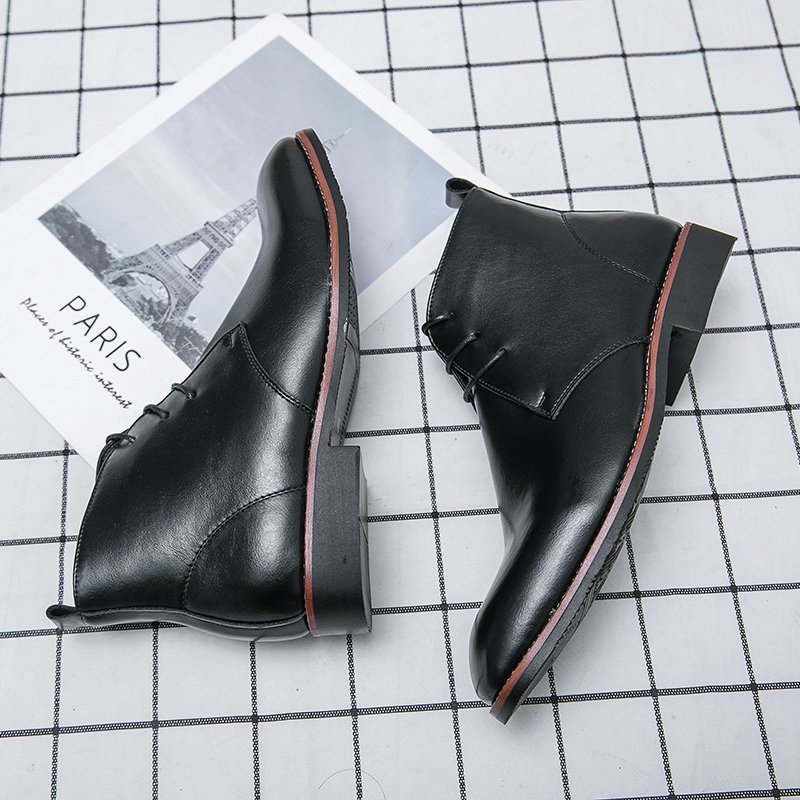 Extra Size 38-48/6.5-14 Green Color Latest Design Fashion Comfortable Lace Up Leather Ankle Boots for Men