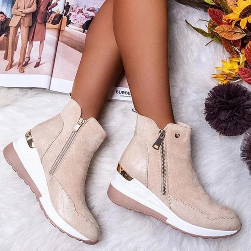 2024 Winter Snow Boots Women Zip Warm Plush for Cold Winter Fashion Women's Boots