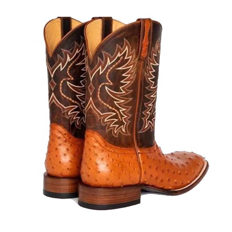 dropshipping 2023 Personality Leather Lined horse Boots Men' s big Size Western Cowboy Boots Embroidered unisex riding Boot