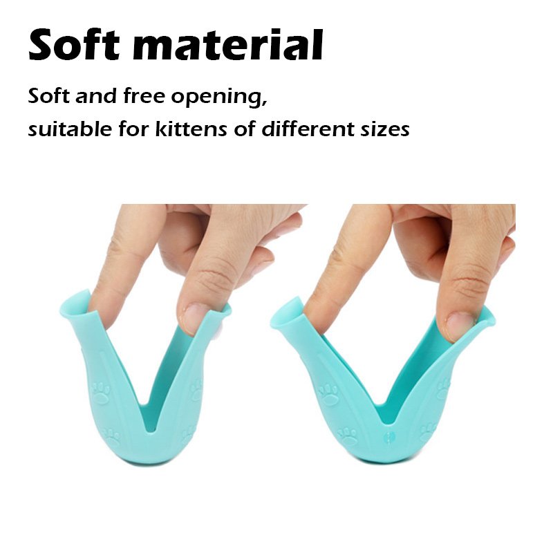 4 Pcs Cat Anti-Scratch Boots Adjustable Cat Paw Protector Shoes Silicone Cat Foot Cover Or Bathing Nail Clipping Ears Cleaning