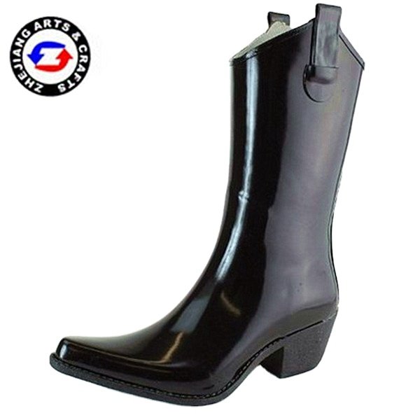 Wholesale 15' black western cowboy rubber rain boot