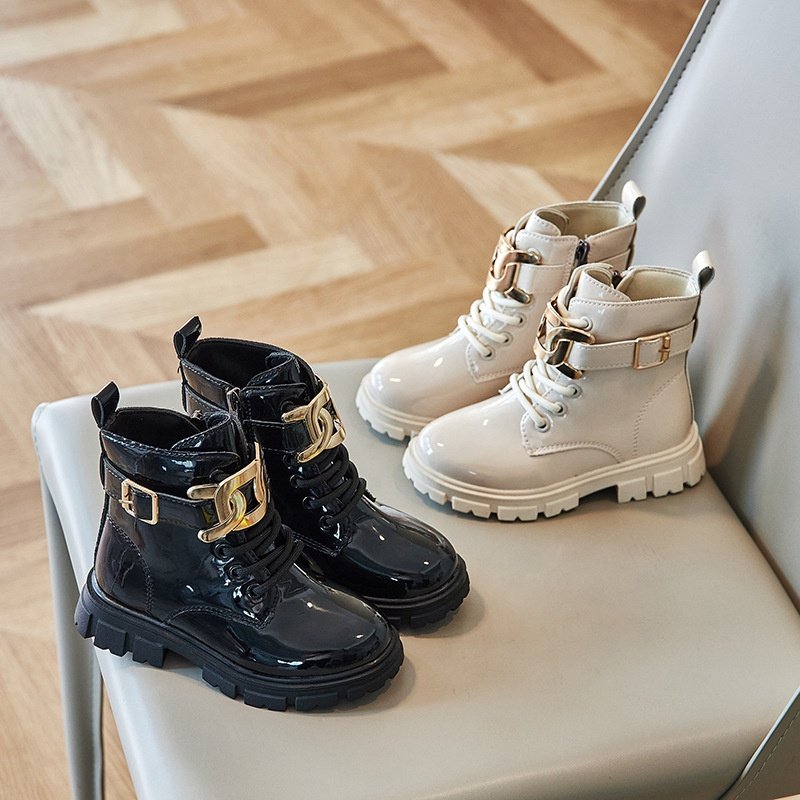 2024 Spring Autumn Kids Shoes PU Sweet Princess Teenagers Girls Flat Casual Boots