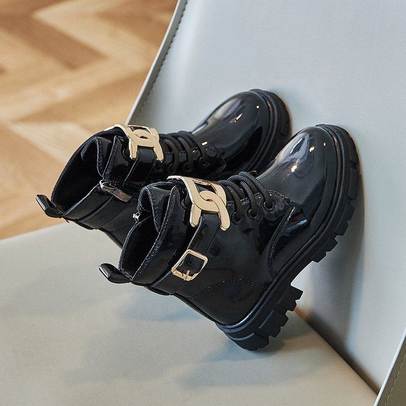 2024 Spring Autumn Kids Shoes PU Sweet Princess Teenagers Girls Flat Casual Boots