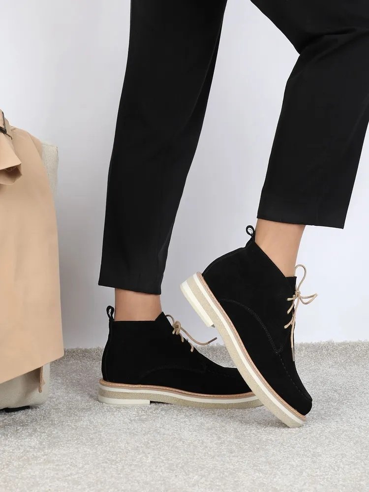 Women's Crepe Sole Suede Upper Ankle Boots New Design Western Style Genuine Leather Lining Slip-On Closure Casual Summer Winter