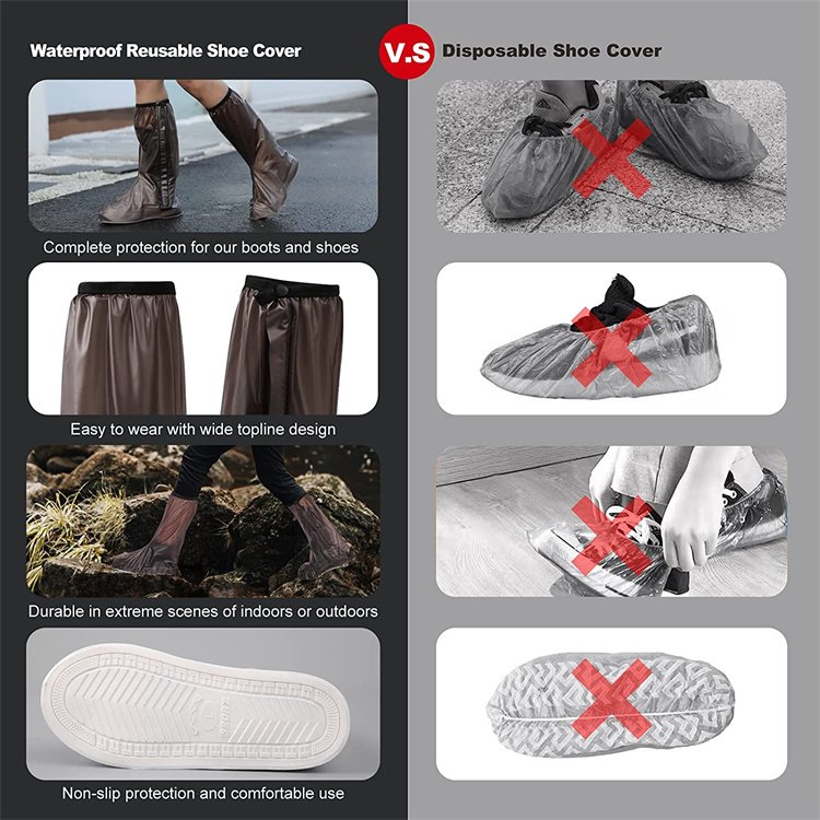 Reusable Non Slip Boots Reusable non slip wear-resistant rain boot cover water shoe cover waterproof shoe cover reusable