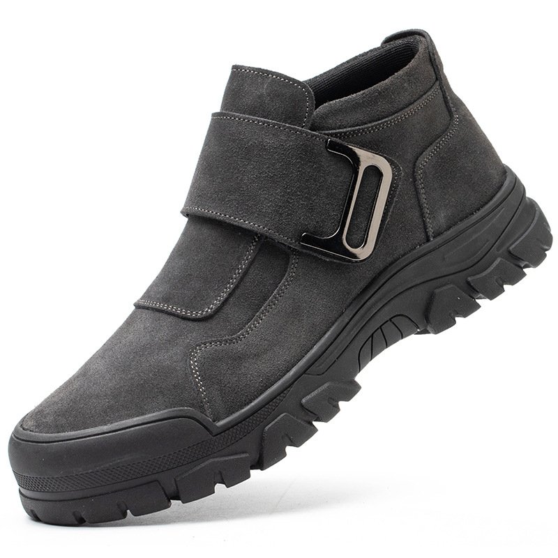 Welding Boots Protection Suede Leather Brown Safety Shoes Steel Toe Men Winter Rubber Autumn Spring Summer