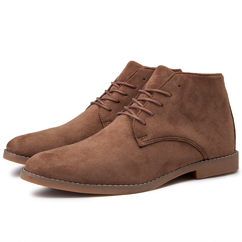 lace up pointed toe dress shoes Size 39-46 faux suede leather Chelsea Boots for men