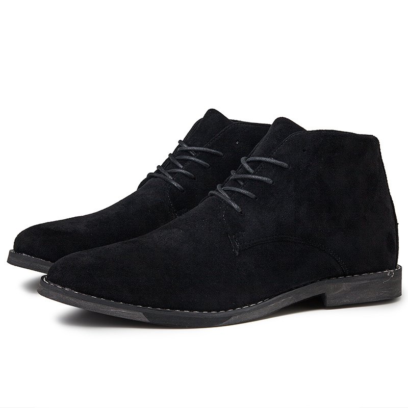 lace up pointed toe dress shoes Size 39-46 faux suede leather Chelsea Boots for men