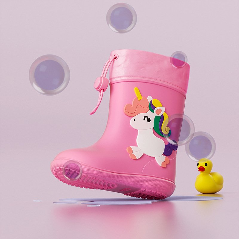 Kids Rain Boots Rainshoes Cartoon Shark Toddler Children Shoes Boys Girls Baby Soft Sole Anti-Slip Rain Boot Kids