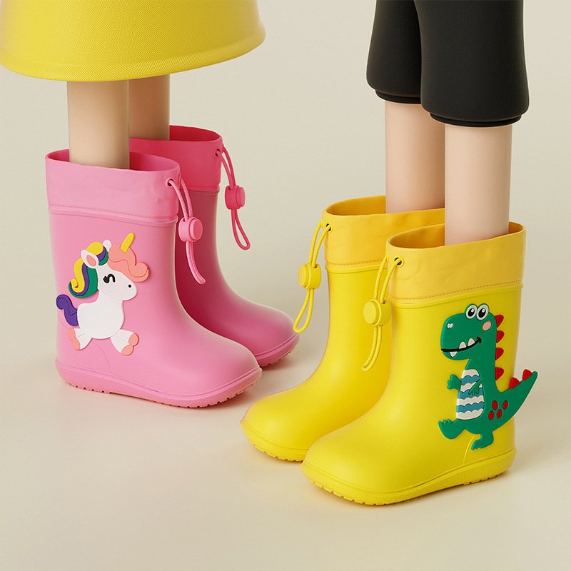 Kids Rain Boots Rainshoes Cartoon Shark Toddler Children Shoes Boys Girls Baby Soft Sole Anti-Slip Rain Boot Kids