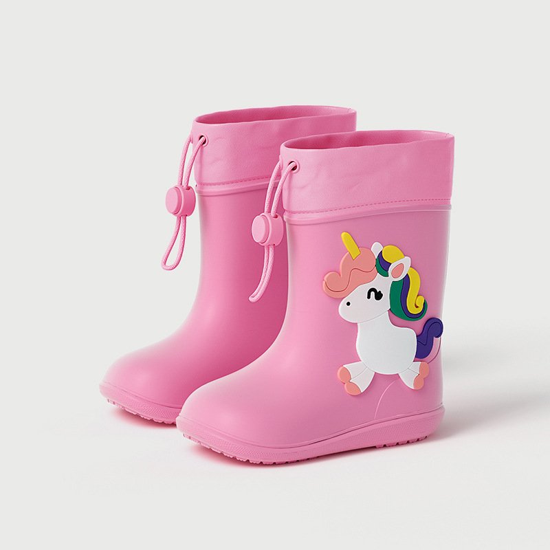 Kids Rain Boots Rainshoes Cartoon Shark Toddler Children Shoes Boys Girls Baby Soft Sole Anti-Slip Rain Boot Kids