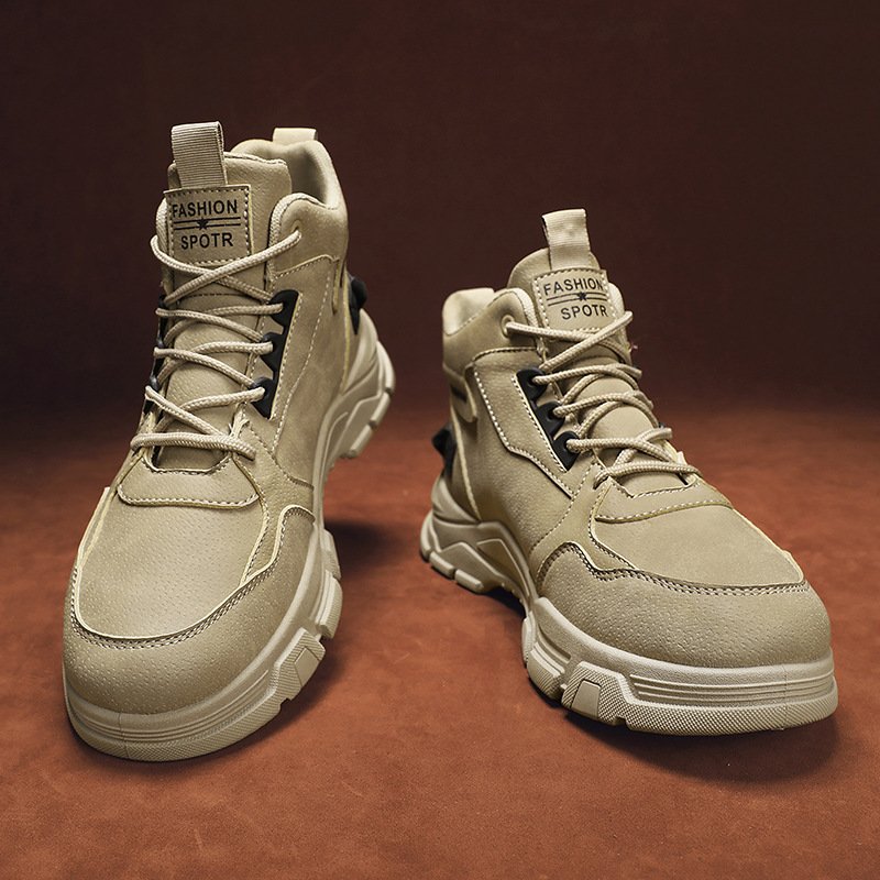 M1680 Men's shoes spring non-slip wear-resistant outdoor high-top work shoes 2024 new sports men's boots