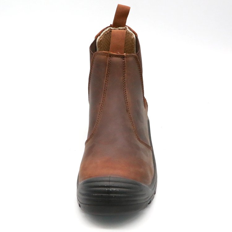 ENTE SAFETY Construction Work Labor Shoes Men Crazy Horse Leather Steel Toe OEM Logo Customized Safety Boots