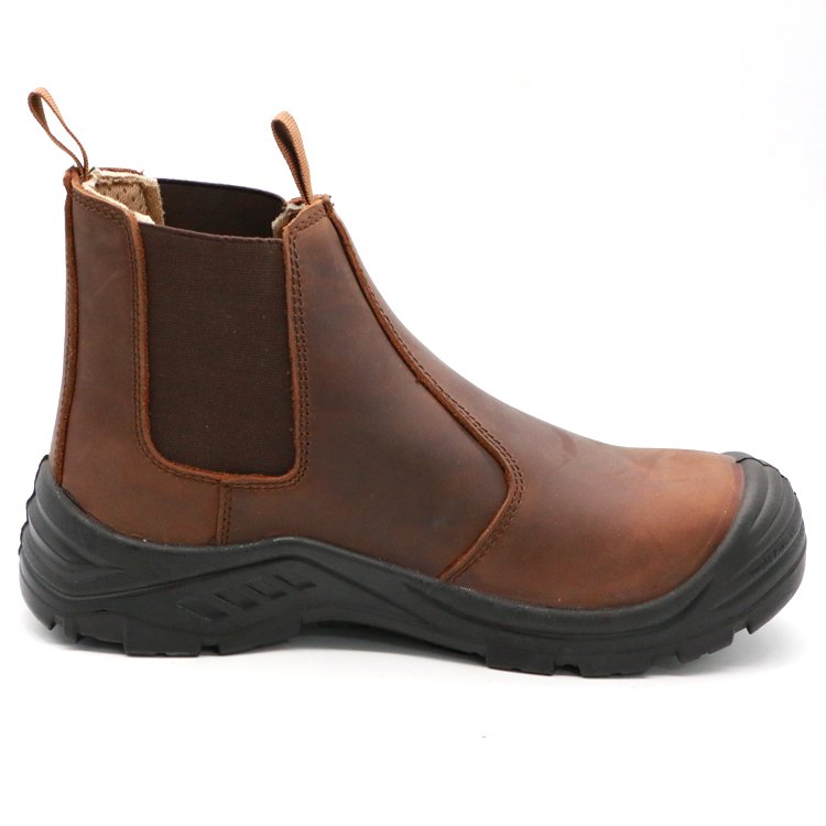 ENTE SAFETY Construction Work Labor Shoes Men Crazy Horse Leather Steel Toe OEM Logo Customized Safety Boots