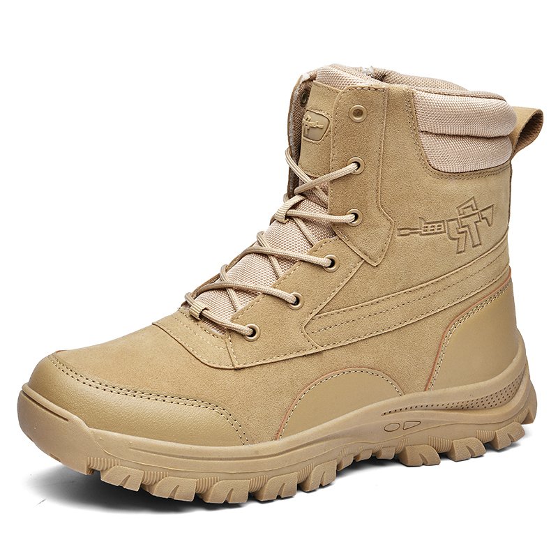 Men's outdoor climbing boots outdoor training boots medium boots jungle straps wear-resistant and warm