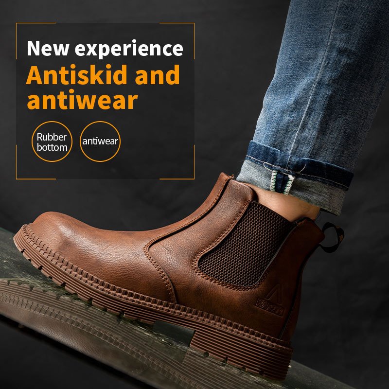Dian Sen New Anti Static Construction Steel Toe Safety Shoes Work Waterproof Leather Safety Boots