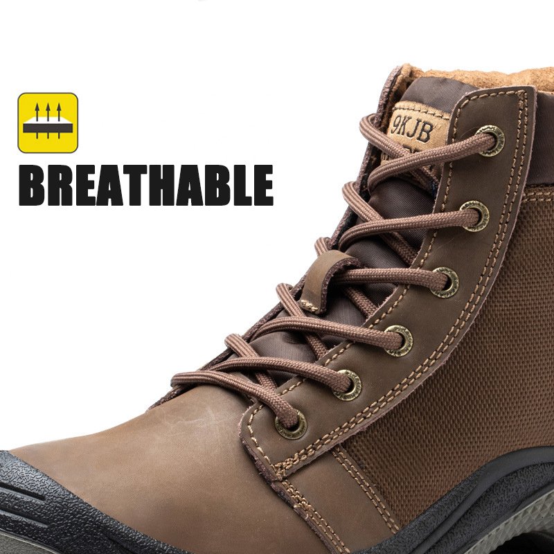Summer breathable impact and stab resistant steel toe safety shoes lightweight and comfortable safety boots