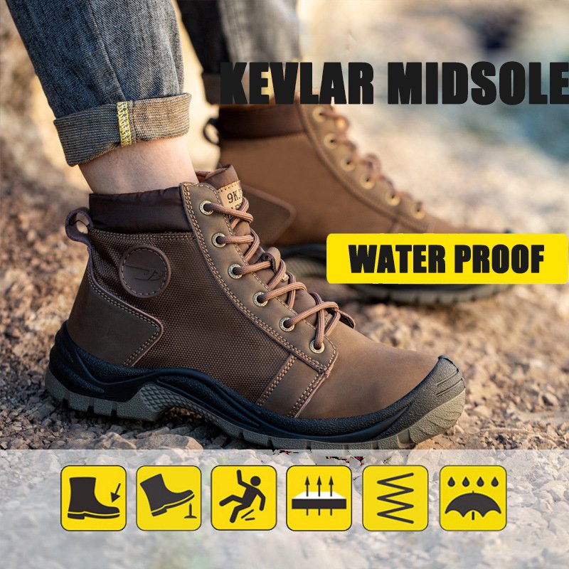 Summer breathable impact and stab resistant steel toe safety shoes lightweight and comfortable safety boots
