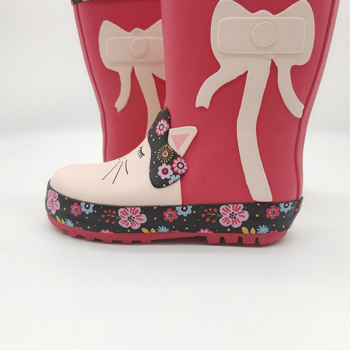 Plus Size Waterproof Outdoor Garden Solid Red Casual Girls Kids Gumboots Children Rubber Rain Boots