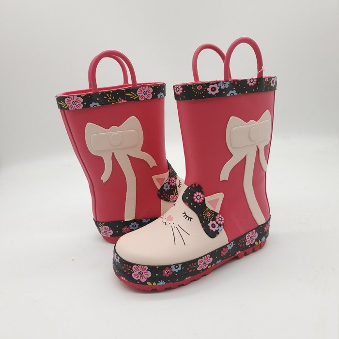 Plus Size Waterproof Outdoor Garden Solid Red Casual Girls Kids Gumboots Children Rubber Rain Boots
