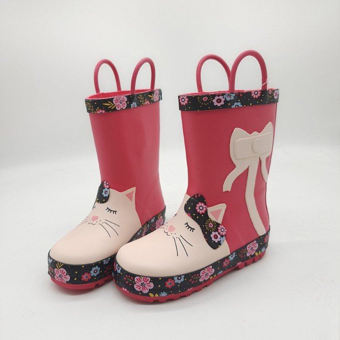Plus Size Waterproof Outdoor Garden Solid Red Casual Girls Kids Gumboots Children Rubber Rain Boots