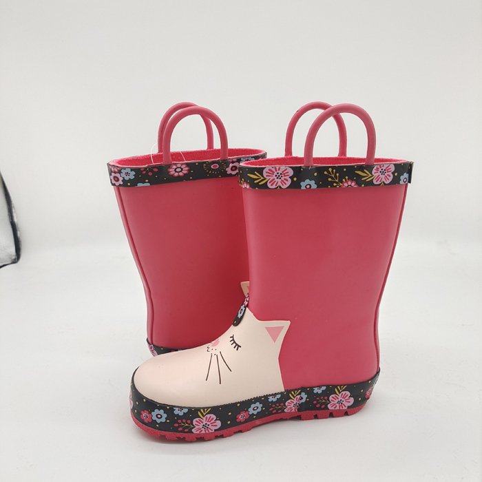 Plus Size Waterproof Outdoor Garden Solid Red Casual Girls Kids Gumboots Children Rubber Rain Boots