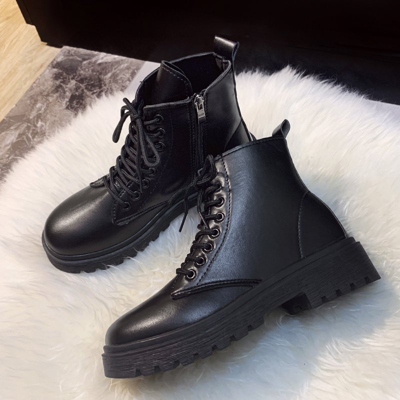 HANO Size 35-42 Women's Black Ankle Boots Winter And Spring 908