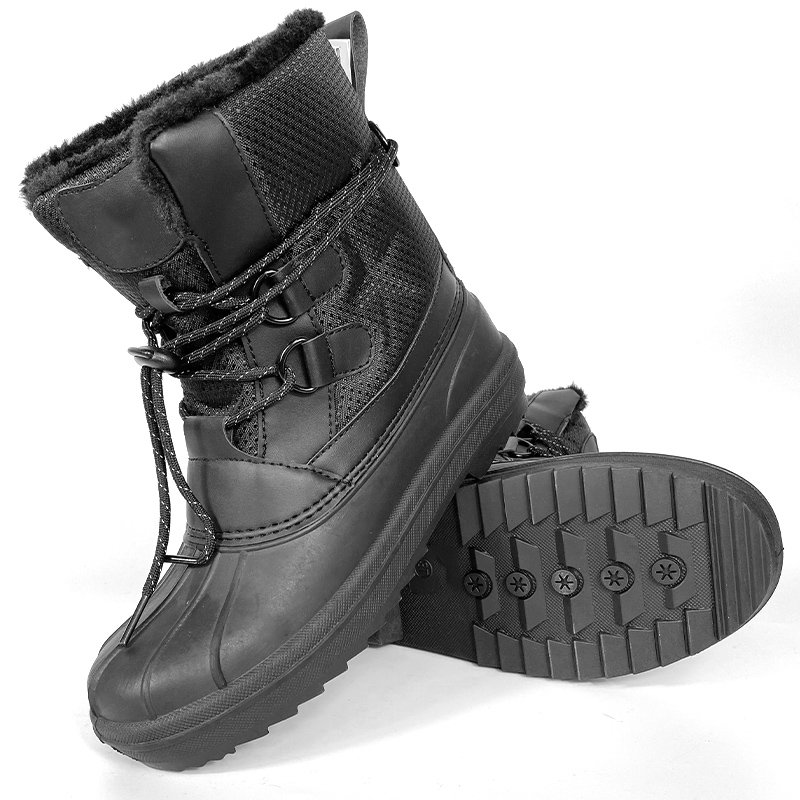 2024 Adult customized ladies thermal black duck winter boots anti-skid women fur snow boots