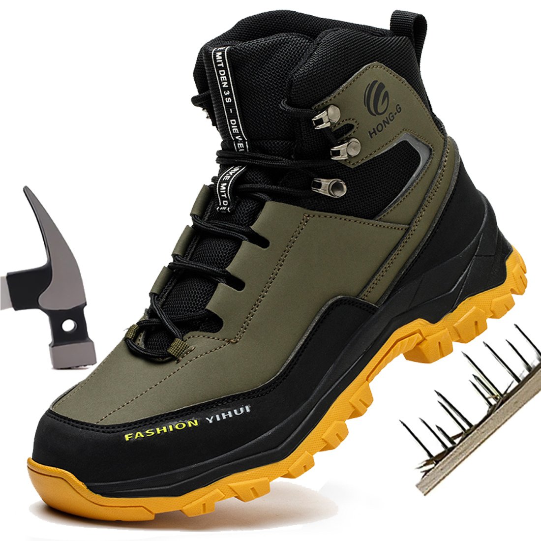 Diansen New Style Customized LOGO Safty Boots Anti impact and anti stab labor safety boots for men, anti slip