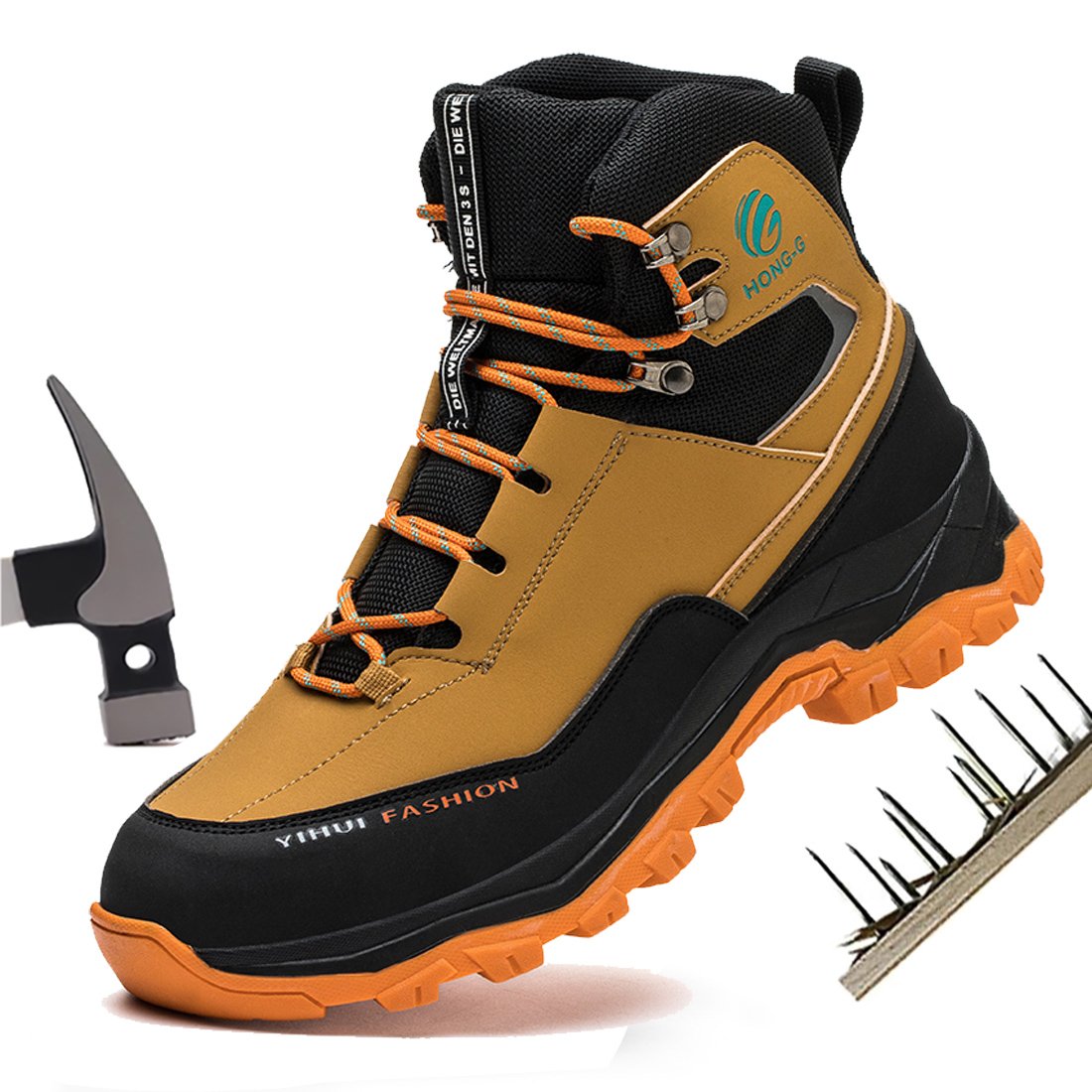 Diansen New Style Customized LOGO Safty Boots Anti impact and anti stab labor safety boots for men, anti slip