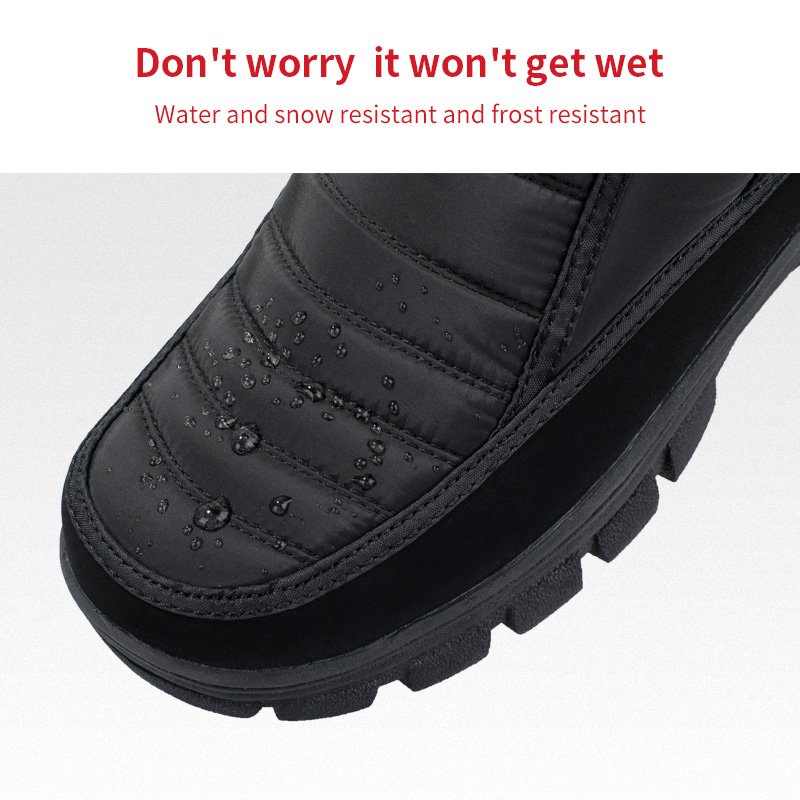 Medium High Top Winter Shoes Cheap Versatile Fashionable Snow Boots Are Comfgold Silver Metalhable Wholesale Men's Black Cotton
