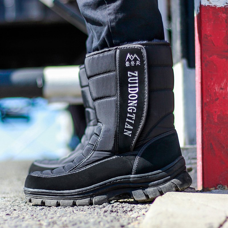 Medium High Top Winter Shoes Cheap Versatile Fashionable Snow Boots Are Comfgold Silver Metalhable Wholesale Men's Black Cotton