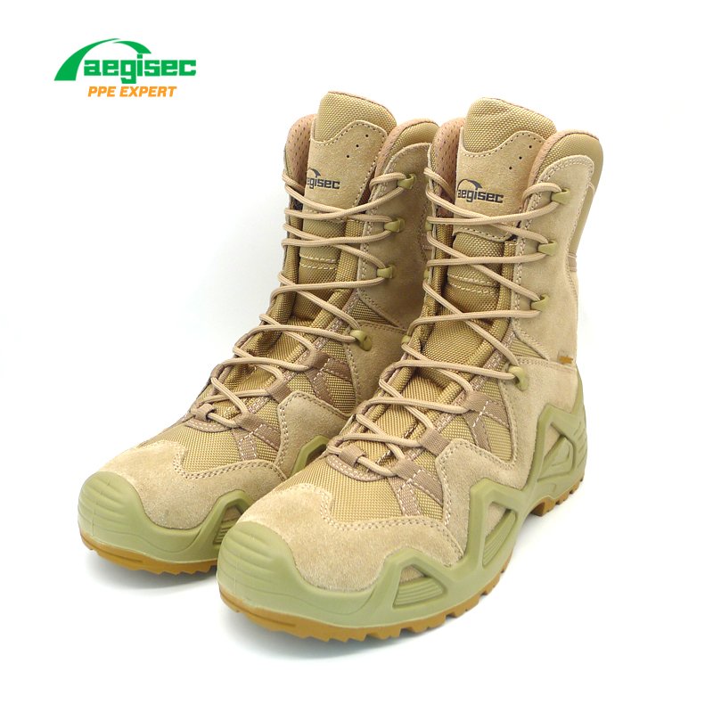 AEGISEC high ankle tactical jungle boots cow suede desert combat boots slip resistant PU sole desert boots