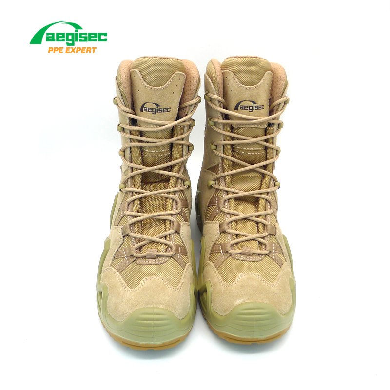 AEGISEC high ankle tactical jungle boots cow suede desert combat boots slip resistant PU sole desert boots
