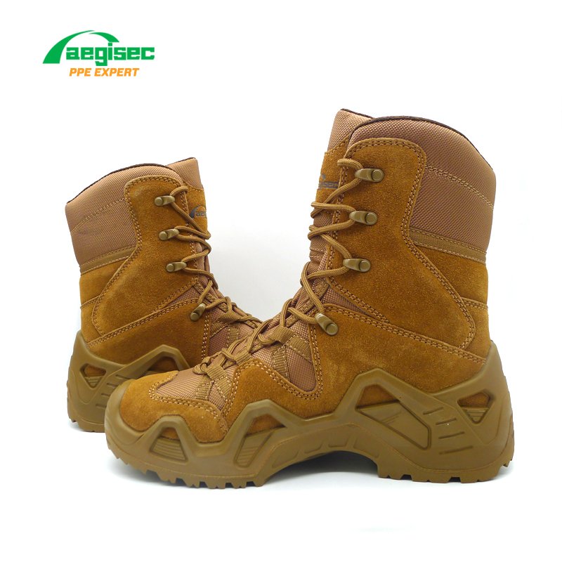 AEGISEC high ankle tactical jungle boots cow suede desert combat boots slip resistant PU sole desert boots