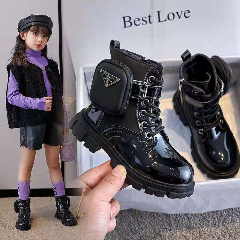 New children's Martin boots autumn and winter children boots boys and girls fashion leather boots kids shoes student shoes