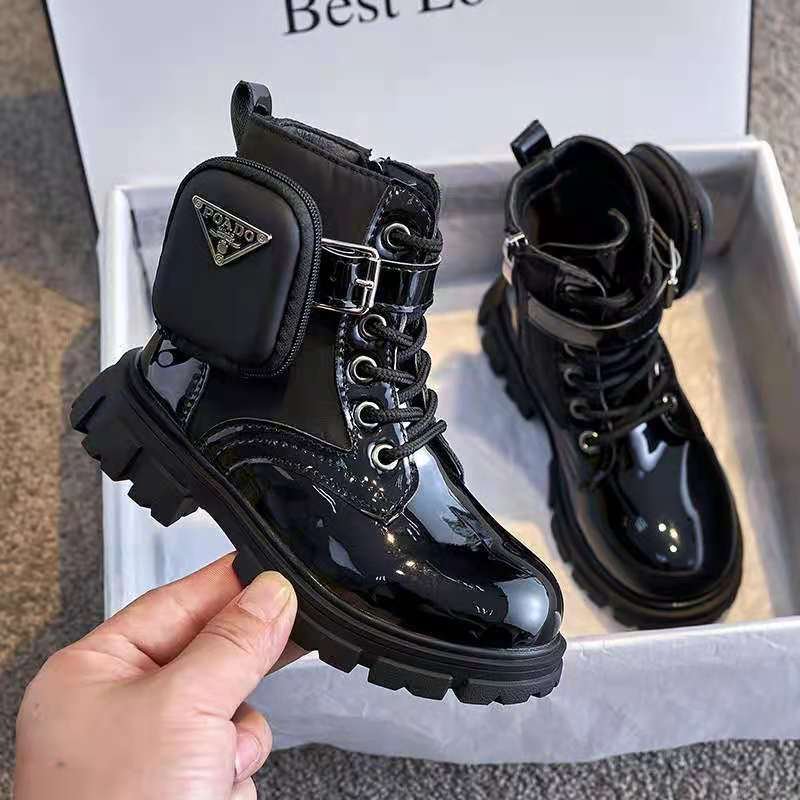 New children's Martin boots autumn and winter children boots boys and girls fashion leather boots kids shoes student shoes