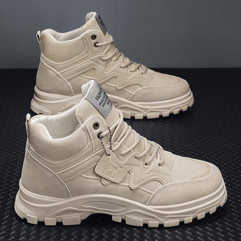 Spring Men's Shoes 2024 New High-Top Trend Men's Heightening Shoes Casual Fashion Non-slip Boots