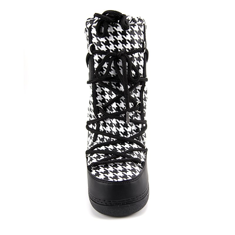 Soft PU Artificial Short Plush Warm Cotton Shoes Outdoor Snow Boots High Snow Boots