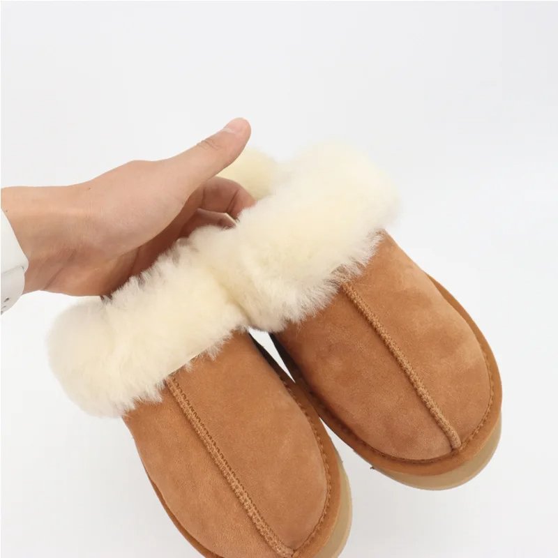 Snow Boots Platform Sole Fluffy Slippers Luxury Designer Winter Keep Warm Cotton Boots