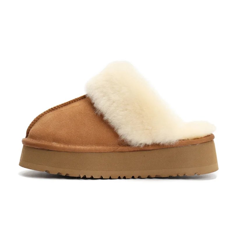 Snow Boots Platform Sole Fluffy Slippers Luxury Designer Winter Keep Warm Cotton Boots