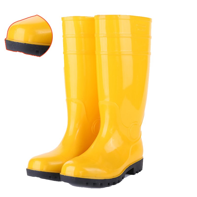 Factory Selling PVC Rain Safety Boot Steel Toe Anti Slip Unisex Plastic PVC Rain Boots Waterproof White Rain Boots