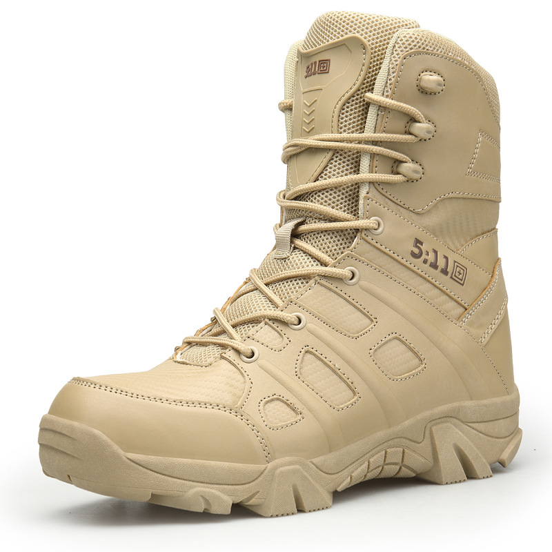 Outdoor Combat and Climbing Waterproof Tactical Boots Men's High Sneakers Desert Hiking Rubber Designs