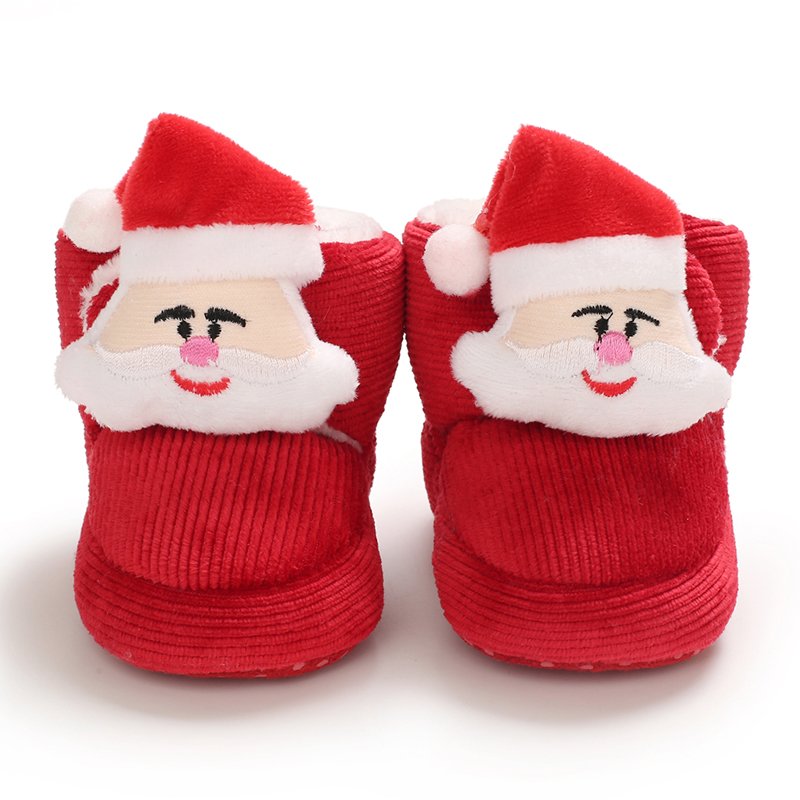 Christmas gifts Indoor Crib Shoes Cute fox penguin Corduroy fabric and plush lining Soft cotton sole Baby boots winter