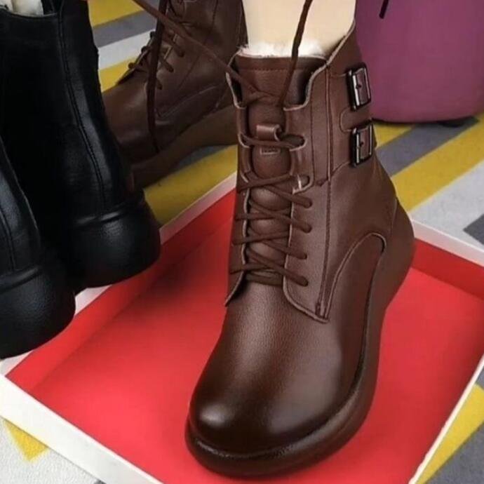 Women's Flat bottomed boots, comfortable snow boots, anti slip Martin boots